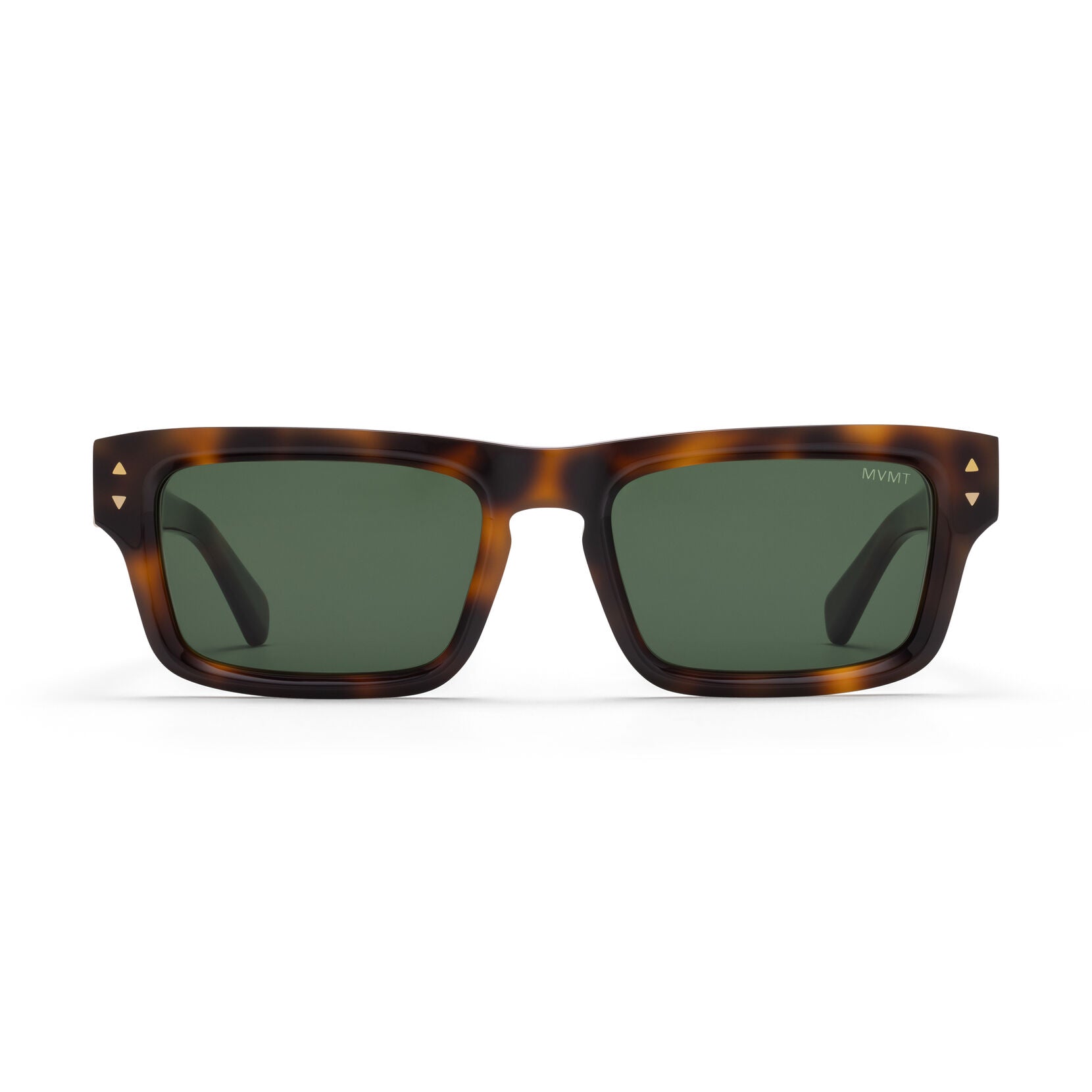 Del Mar Rectangle Sunglasses | Tortoise Frame + Green Lens | Polarized - main image