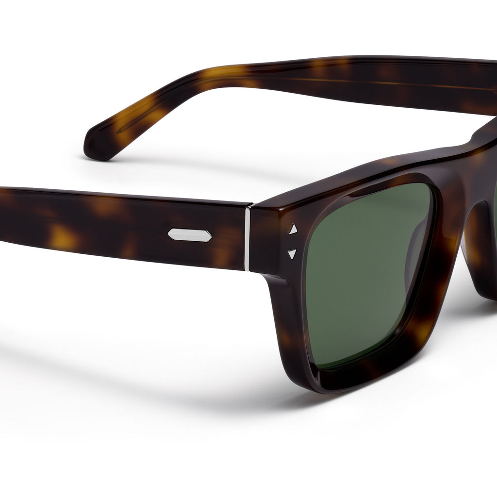 Vista Square Sunglasses | Tortoise Frame + Green Lens | Polarized - image 3