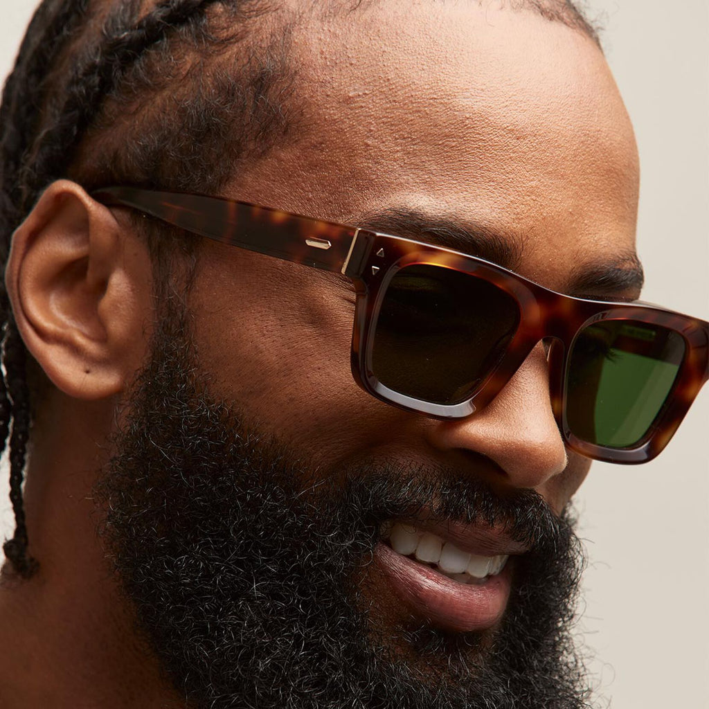 Vista Square Sunglasses | Tortoise Frame + Green Lens | Polarized - image 4
