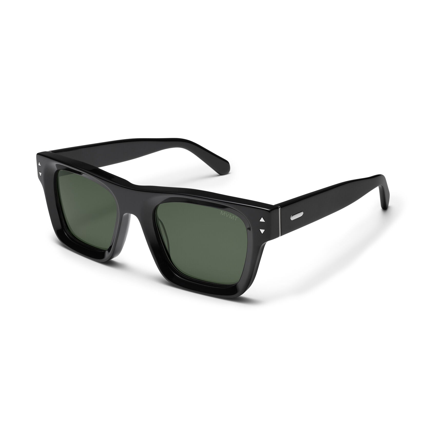 Vista Square Sunglasses | Black Frame + Green Lens | Polarized - image 2