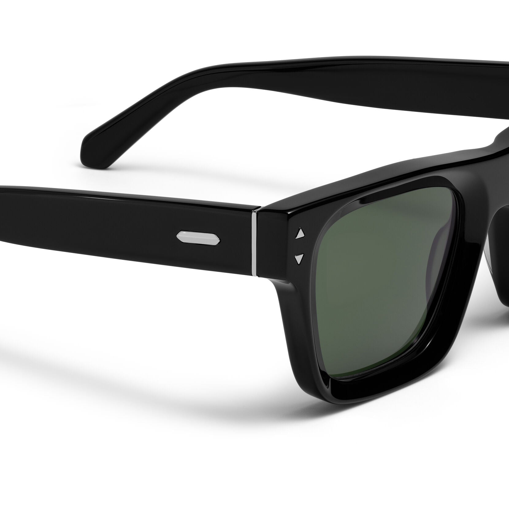 Vista Square Sunglasses | Black Frame + Green Lens | Polarized - image 3