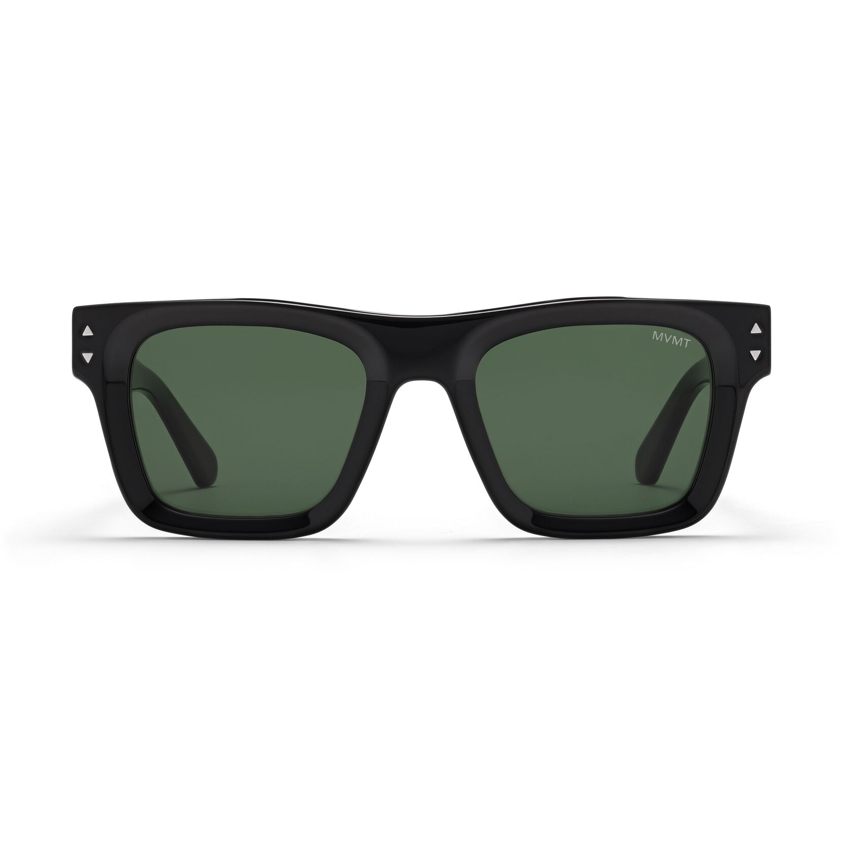 Vista Square Sunglasses | Black Frame + Green Lens | Polarized - main image