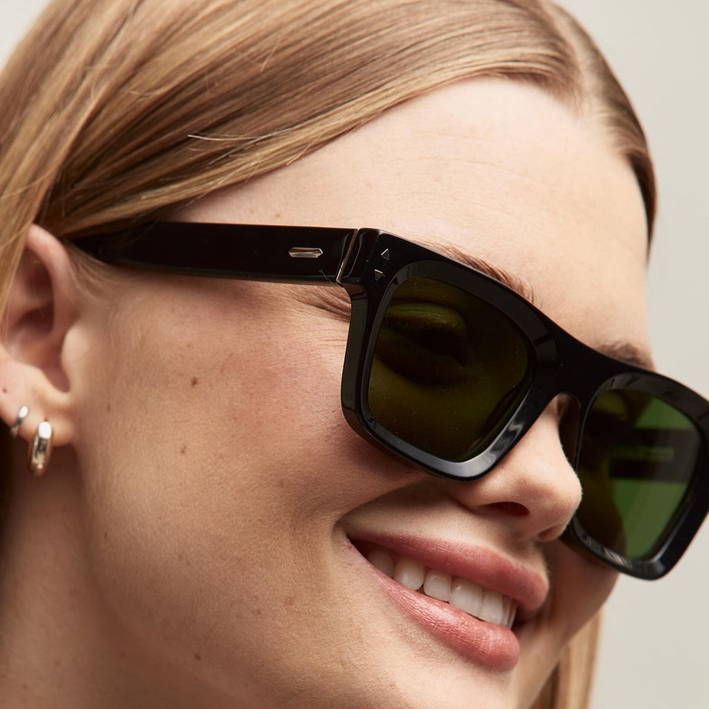 Vista Square Sunglasses | Black Frame + Green Lens | Non-Polarized - image 4