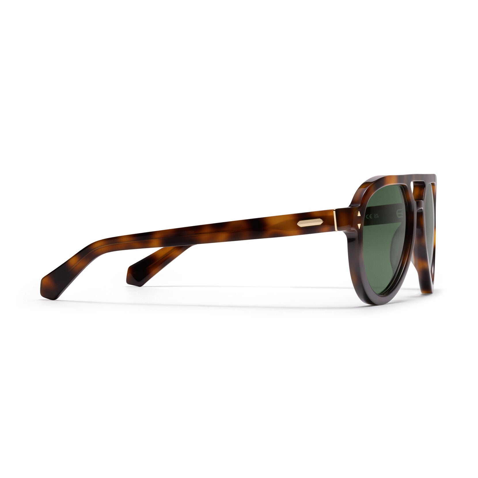 Hollywood Aviator Sunglasses | Tortoise Frame + Green Lens | Non-Polarized - image 5