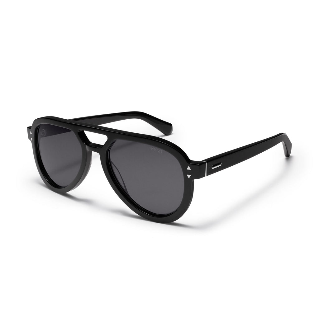 Hollywood Aviator Sunglasses | Black Frame + Grey Lens | Non-Polarized - image 2