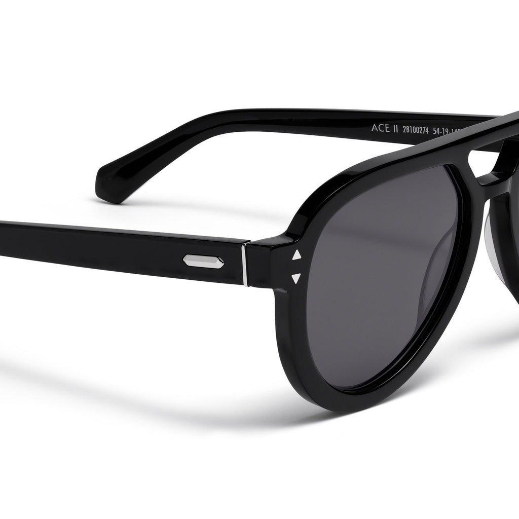 Hollywood Aviator Sunglasses | Black Frame + Grey Lens | Non-Polarized - image 3