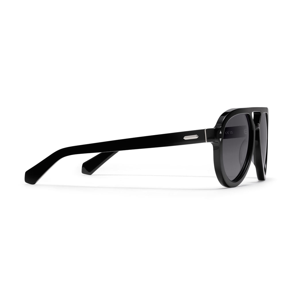 Hollywood Aviator Sunglasses | Black Frame + Grey Lens | Polarized - image 5