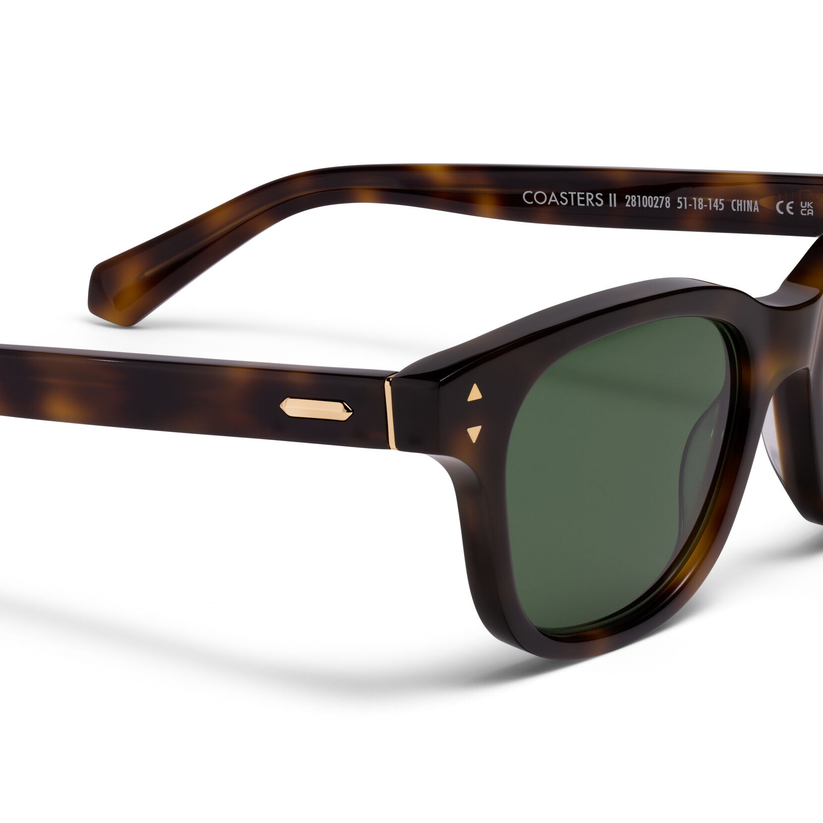 Malibu Round Sunglasses | Tortoise Frame + Green Lens | Polarized - image 3