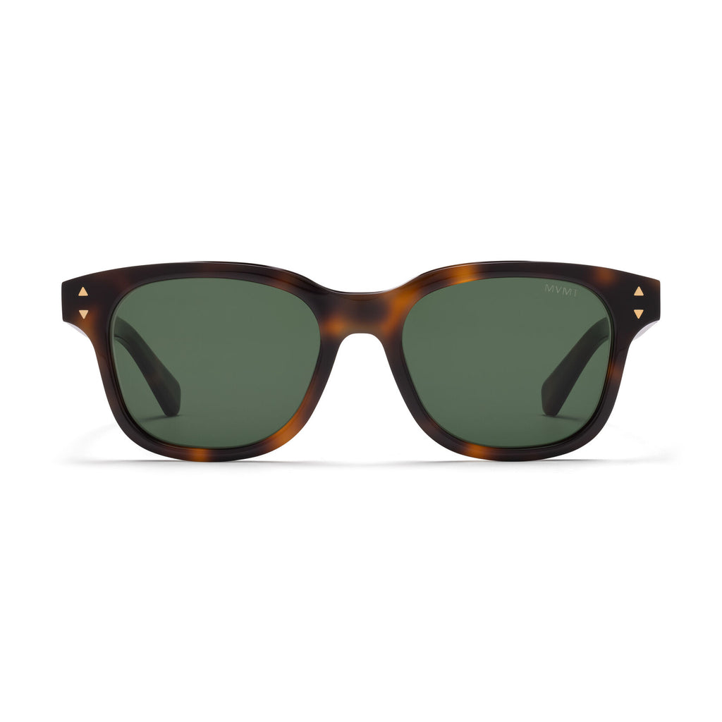 Malibu Round Sunglasses | Tortoise Frame + Green Lens | Non-Polarized - main image