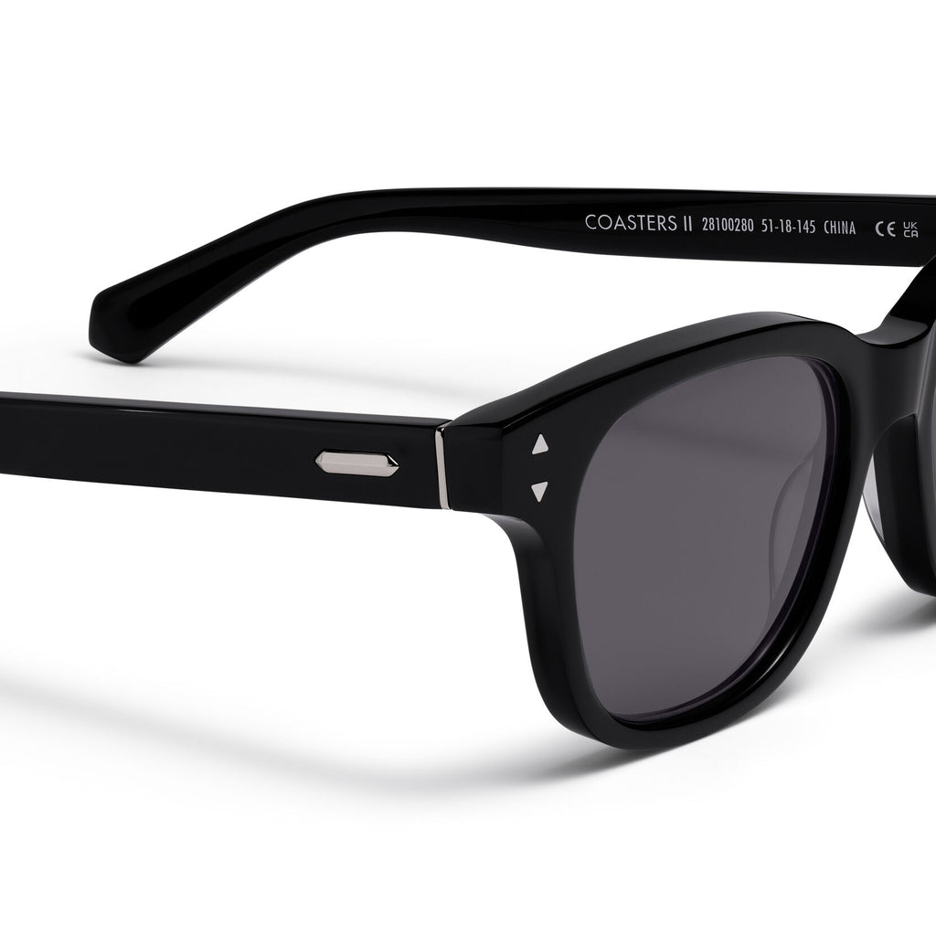 Malibu Round Sunglasses | Black Frame + Grey Lens | Non-Polarized - image 3