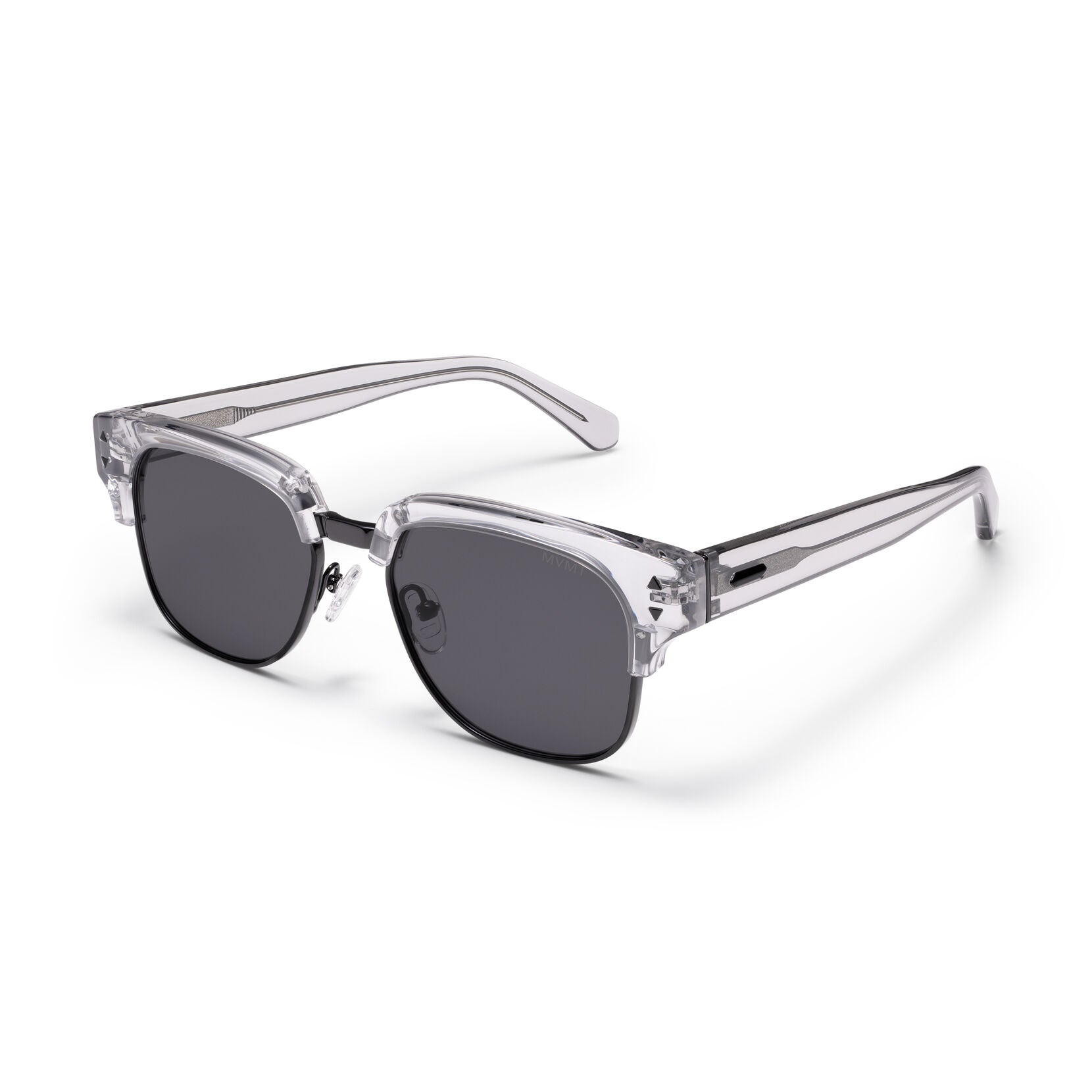 Laguna Square Sunglasses | Transparent Grey & Black Frame + Grey Lens | Non-Polarized - image 2
