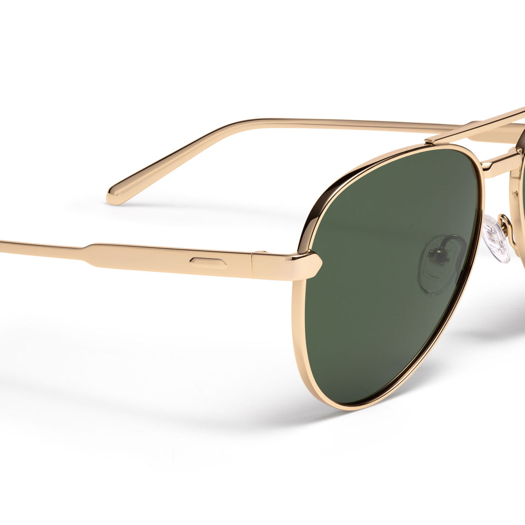Miramar Aviator Sunglasses | Gold Frame + Green Lens | Non-Polarized - image 3
