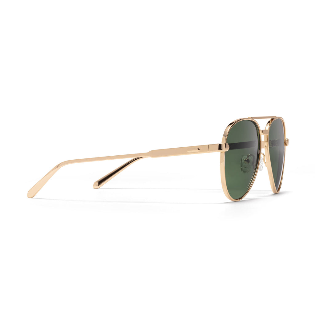 Miramar Aviator Sunglasses | Gold Frame + Green Lens | Non-Polarized - image 5