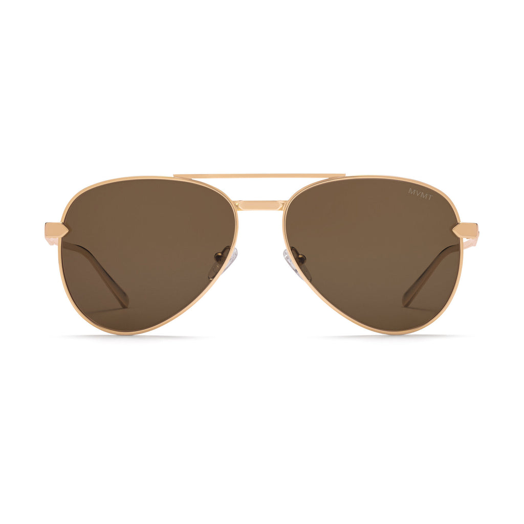 Miramar Aviator Sunglasses | Gold Frame + Brown Lens | Non-Polarized - main image