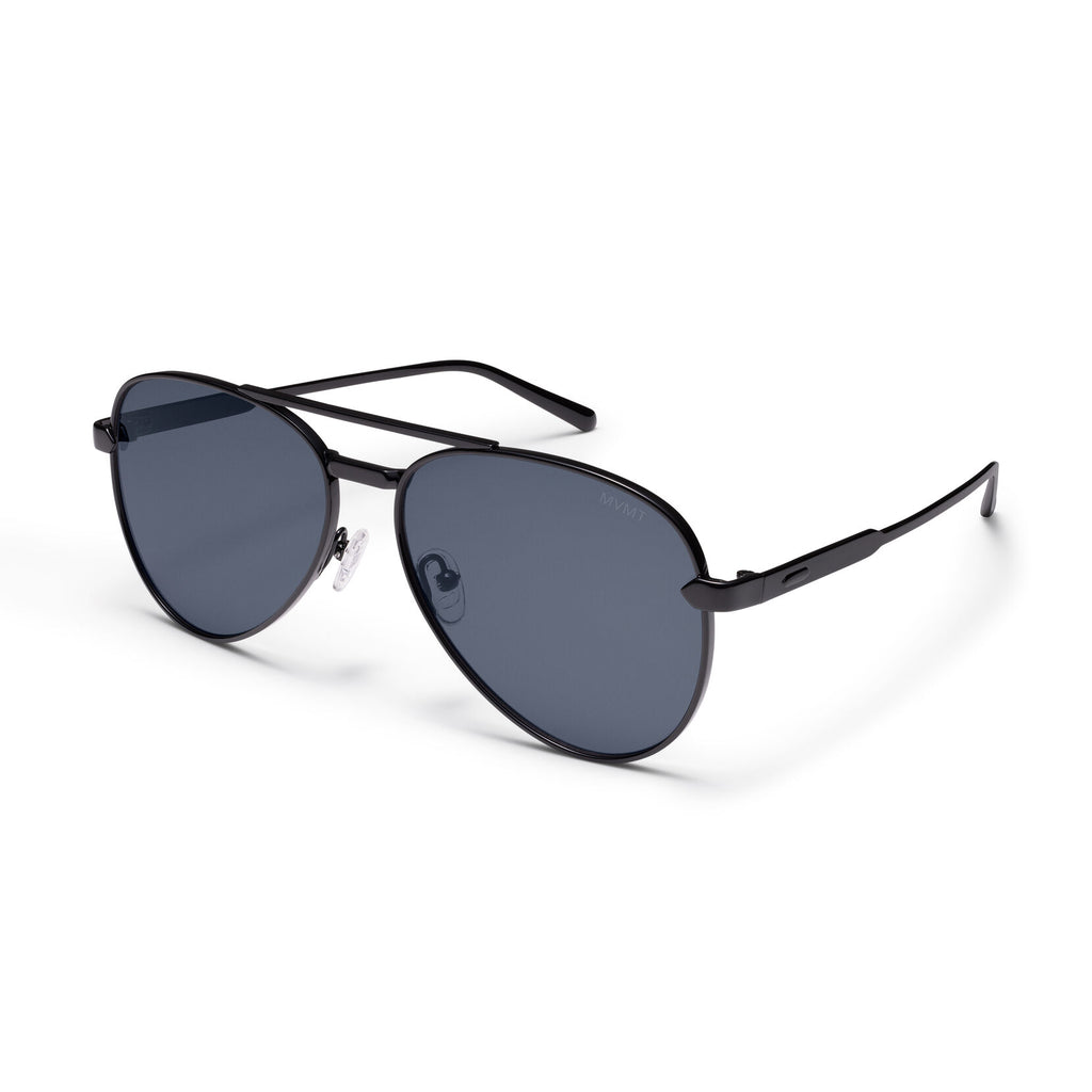 Miramar Aviator Sunglasses | Black Frame + Grey Lens | Polarized - image 2