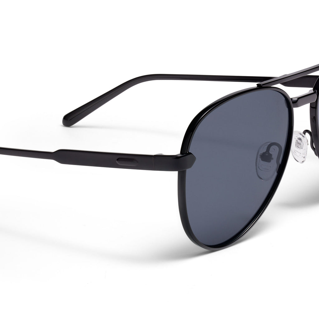 Miramar Aviator Sunglasses | Black Frame + Grey Lens | Polarized - image 3