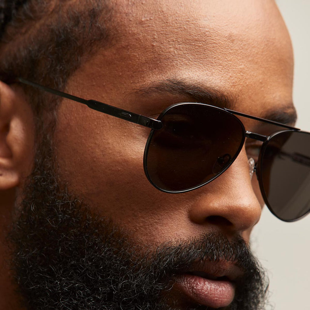 Miramar Aviator Sunglasses | Black Frame + Grey Lens | Polarized - image 4