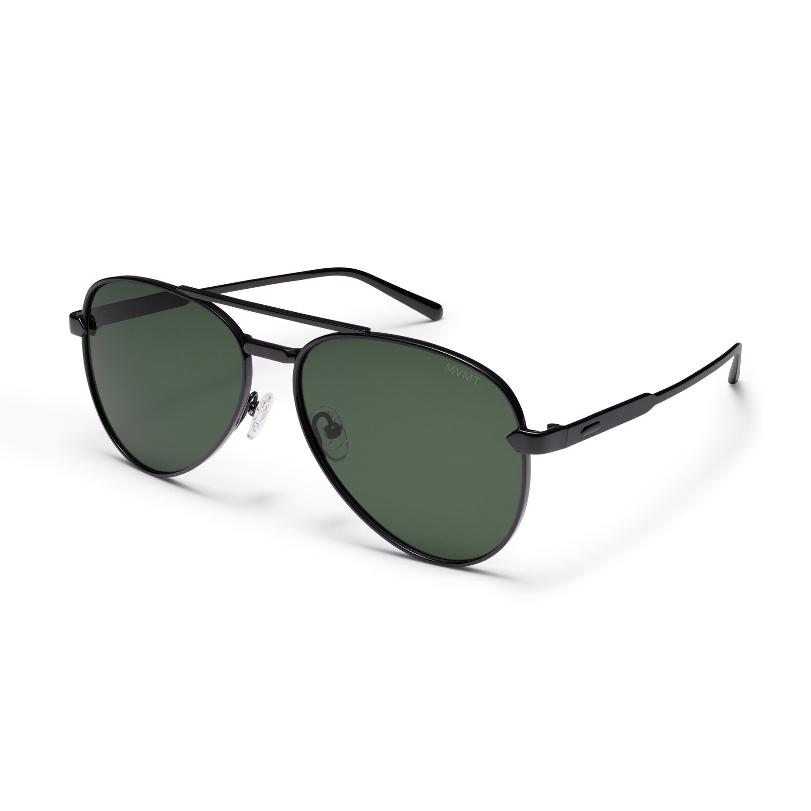 Miramar Aviator Sunglasses | Black Frame + Green Lens | Polarized - image 2