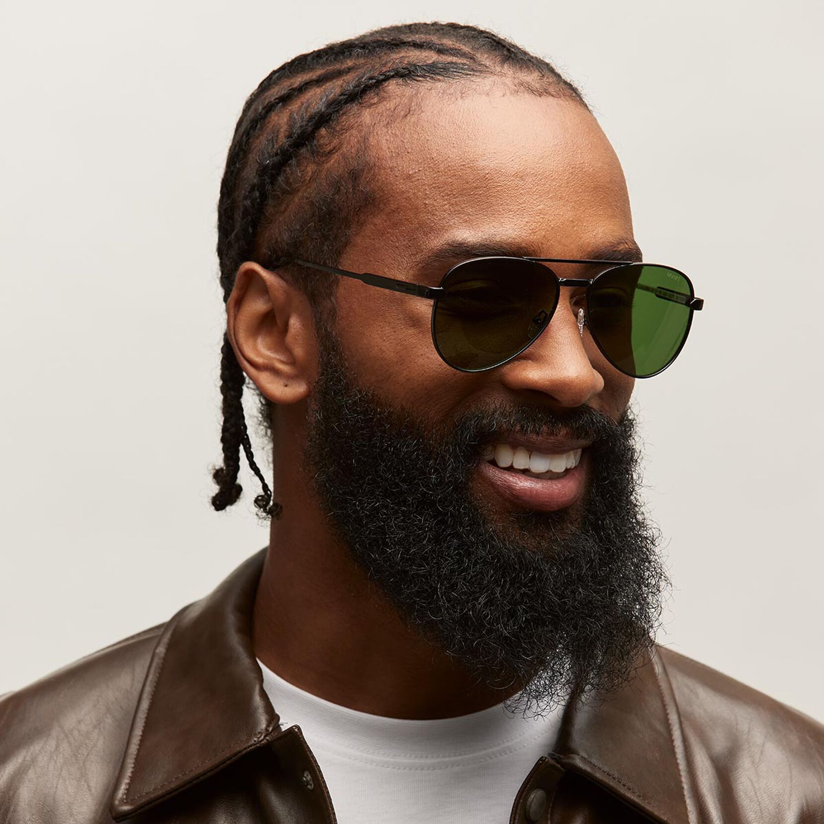 Miramar Aviator Sunglasses | Black Frame + Green Lens | Non-Polarized - image 4