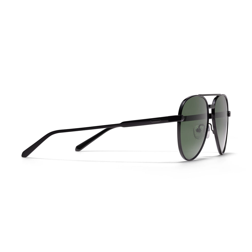 Miramar Aviator Sunglasses | Black Frame + Green Lens | Polarized - image 5