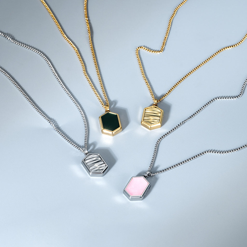 Hex Pendant Necklace | Silver - image 3